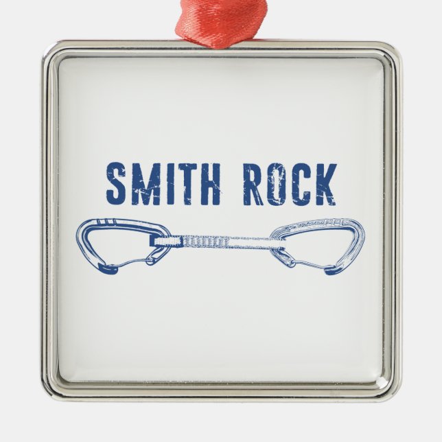 Ornement Carré Argenté Smith Rock Escalade Quickdraw (Devant)