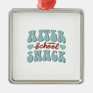 Ornement Carré Argenté Snack après l'école