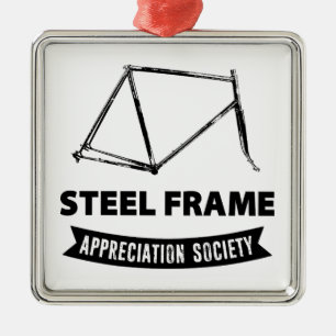Ornement Carré Argenté Société d'appréciation de vélo à cadre en acier