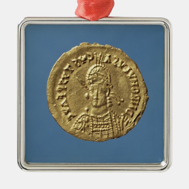 Ornement Carré Argenté Solidus de Romulus Augustulus (Devant)
