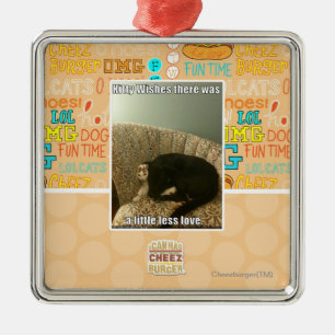 Ornement Carré Argenté Souhaits de Kitty