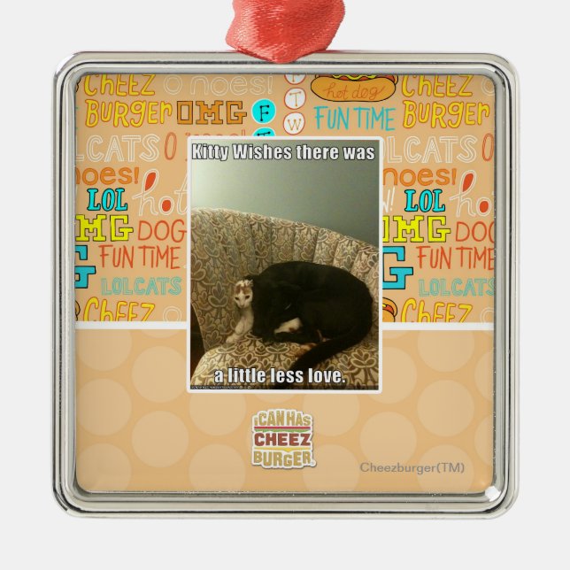 Ornement Carré Argenté Souhaits de Kitty (Devant)