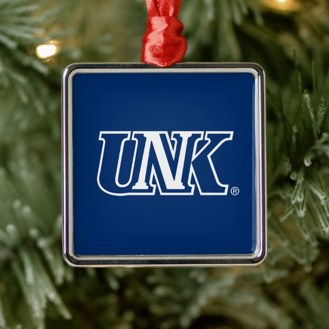 Ornement Carré Argenté SOURIR | Université du Nebraska à Kearney (Arbre)