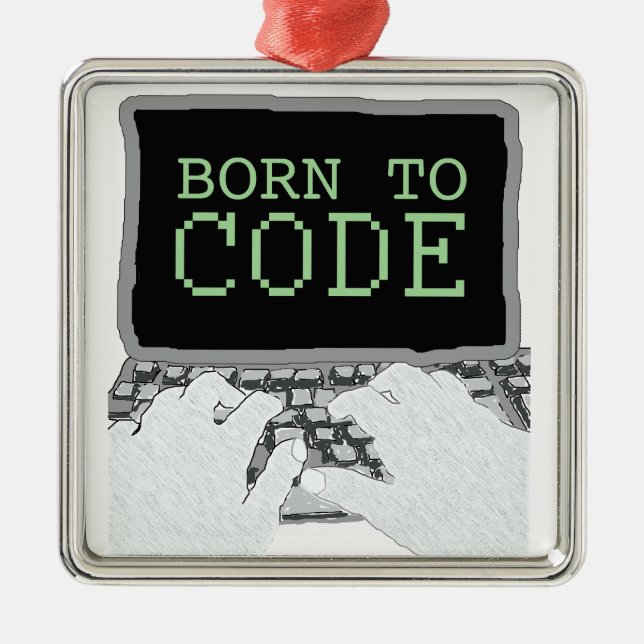 Ornement Carré Argenté Soutenu pour coder (Devant)