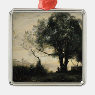 Ornement Carré Argenté Souvenir de Castel Gandolfo