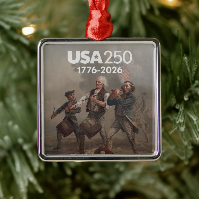Ornement Carré Argenté Spirit of 76 - America's 250th Birthday (Arbre)