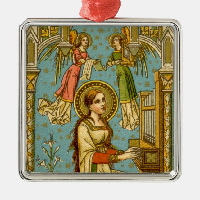 Ornement Carré Argenté St Cecilia de Rome (détail; BNG 02) (Devant)
