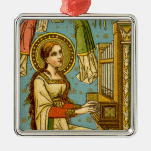 Ornement Carré Argenté St Cecilia de Rome (détail; BNG 02)