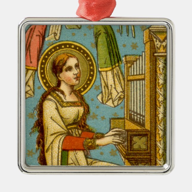 Ornement Carré Argenté St Cecilia de Rome (détail; BNG 02) (Devant)