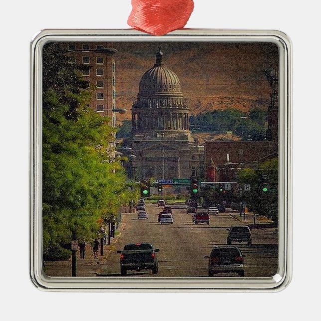 Ornement Carré Argenté State Capital in Boise, Idaho (Devant)