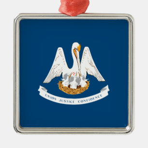 Ornement Carré Argenté State Flag of Louisiana Ceramic Ornament
