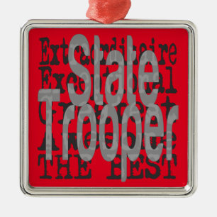 Ornement Carré Argenté State Trooper Extraordinaire