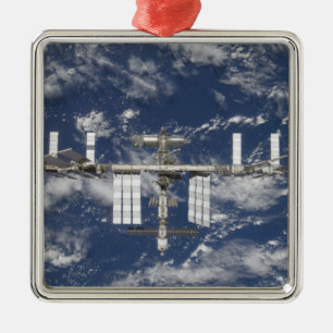 Ornement Carré Argenté Station spatiale internationale 6