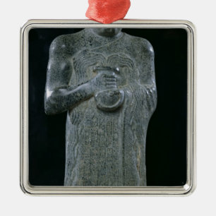 Ornement Carré Argenté Statue de prince Gudea, c.2150 AVANT JÉSUS CHRIST