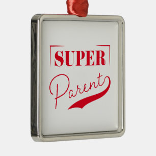 Ornement Carré Argenté Super parent