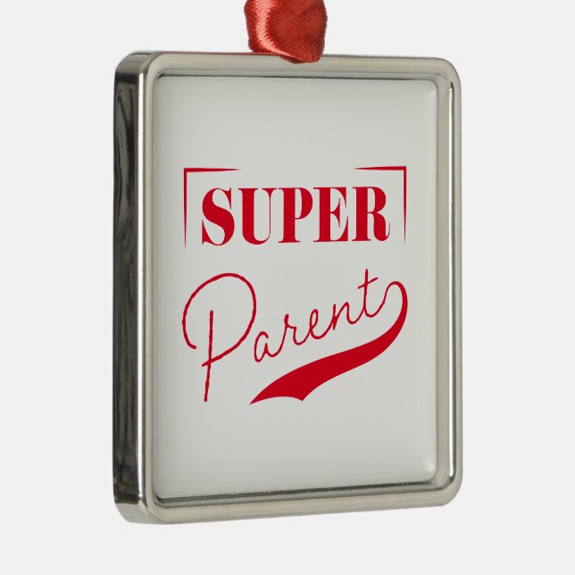 Ornement Carré Argenté Super parent (Droite)