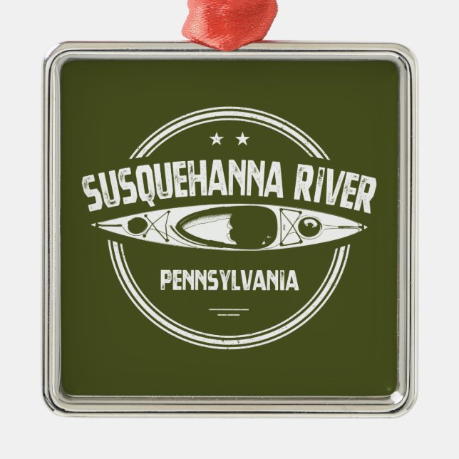 Ornement Carré Argenté Susquehanna River, Pennsylvanie (Devant)