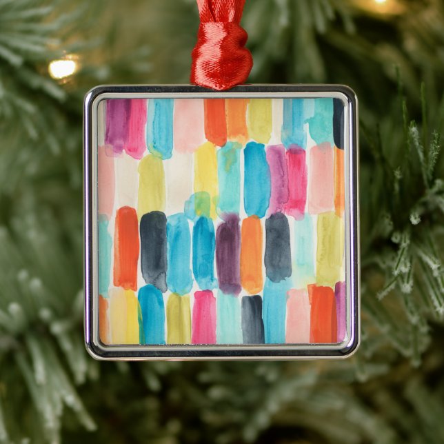 Ornement Carré Argenté Swish Swatch I (Arbre)