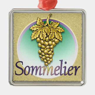 Ornement Carré Argenté Symbole sommelier