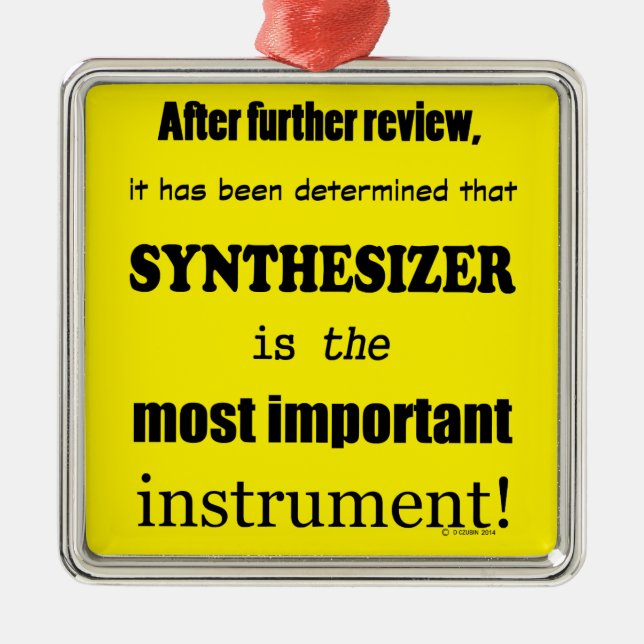 Ornement Carré Argenté Synthétiseur Instrument le plus important (Devant)