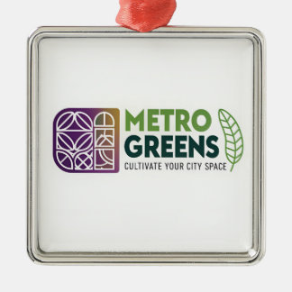 Ornement Carré Argenté T-shirt Metro Greens Urban Farming | Jardinier de