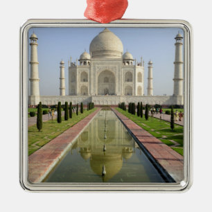 Ornement Carré Argenté Taj Mahal, Agra, Uttar Pradesh, Inde,