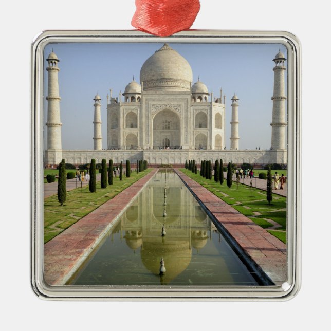 Ornement Carré Argenté Taj Mahal, Agra, Uttar Pradesh, Inde, (Devant)