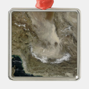 Ornement Carré Argenté Tempête de poussière en Iran