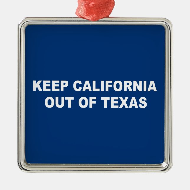 Ornement Carré Argenté Tenir La Californie Hors Du Texas (Devant)