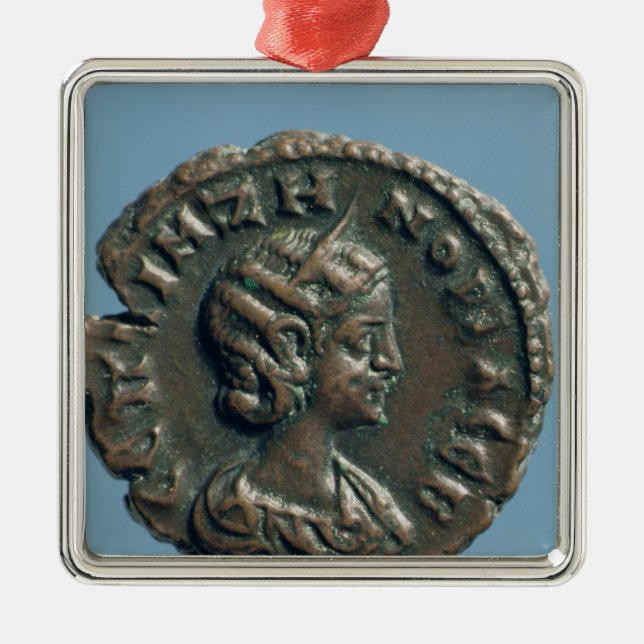 Ornement Carré Argenté Tetrachm de Zenobia, reine de Palmyra (Devant)