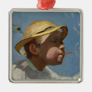 Ornement Carré Argenté The Bubble Boy (par Paul Peel)