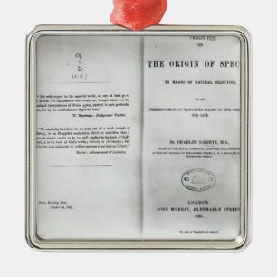 Ornement Carré Argenté Titlepage à 'sur l'origine des espèces