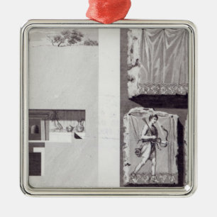 Ornement Carré Argenté Tombes d'Etruscan, C. 1780