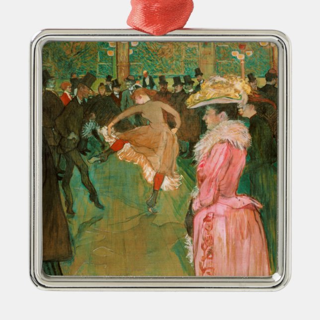 Ornement Carré Argenté Toulouse-Lautrec - Au Rouge, La Danse (Devant)