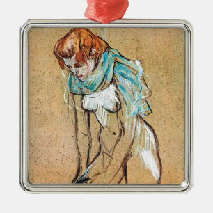 Ornement Carré Argenté Toulouse-Lautrec - Femme relevant ses bas