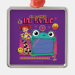 Ornement Carré Argenté Toy Story Jessie & Lilypad "Toujours en phase"
