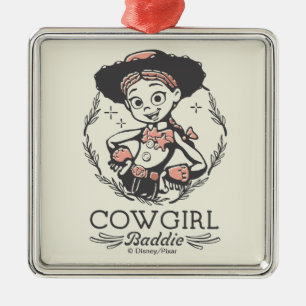 Ornement Carré Argenté Toy Story Jessie "Méchante Cowgirl"