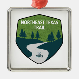 Ornement Carré Argenté Trail du nord-est du Texas