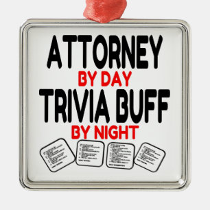 Ornement Carré Argenté Trivia Buff Attorney