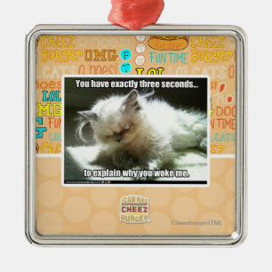 Ornement Carré Argenté Trois secondes