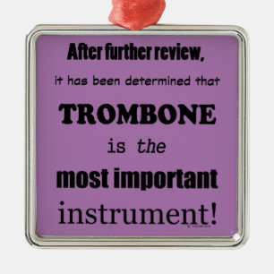 Ornement Carré Argenté Trombone instrument le plus important