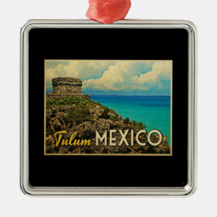 Ornement Carré Argenté Tulum Mexique