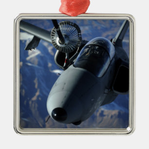 Ornement Carré Argenté Un AMX italien est ravitaillé par un Extender KC-1