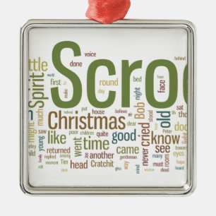 Ornement Carré Argenté Un chant de Noël