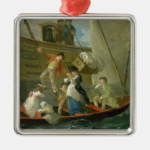 Ornement Carré Argenté Un marin marié adieu, c.1800 (huile sur le