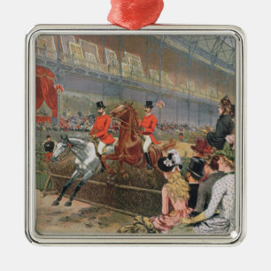 Ornement Carré Argenté Une course de cheval, 1886