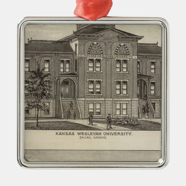 Ornement Carré Argenté Université du Kansas Wesleyan (Devant)