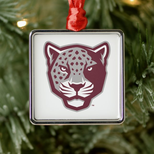 Ornement Carré Argenté Université Texas A&M de San Antonio | Jaguars (Arbre)