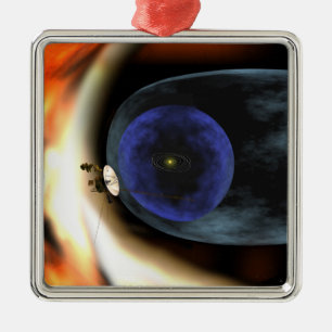 Ornement Carré Argenté Vaisseau spatial de Voyager 2