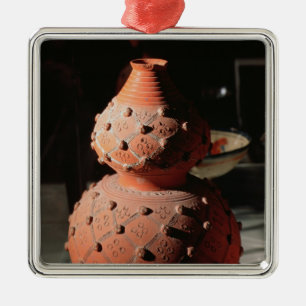 Ornement Carré Argenté Vase sous forme de courge